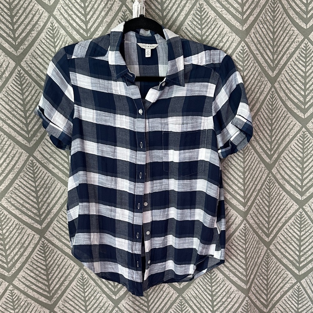 Lucky Brand Blue and White Checkered Shirt